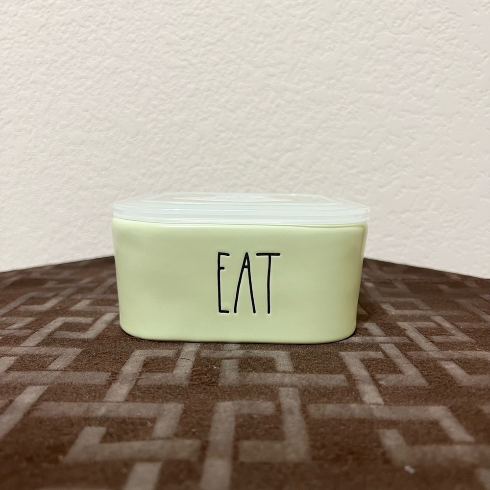 Rae Dunn green EAT food storage container with vented lid